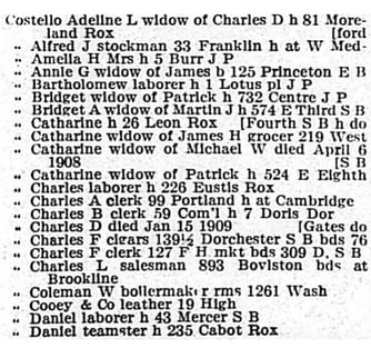 Boston 1909 city directory