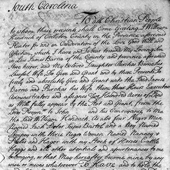 South Carolina Slave Mortgage Records, 1734-1864