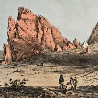 desert scene with hills in background