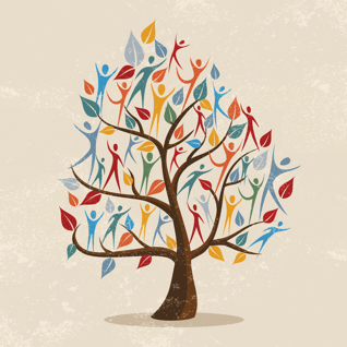 colorful family tree