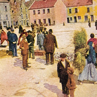 People in an Irish Town