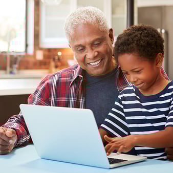 Grandfather with grandson