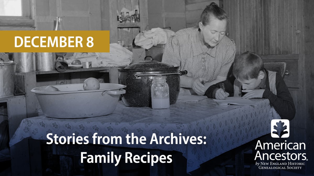 Stories from the Archives Family Recipes Social 12-2022